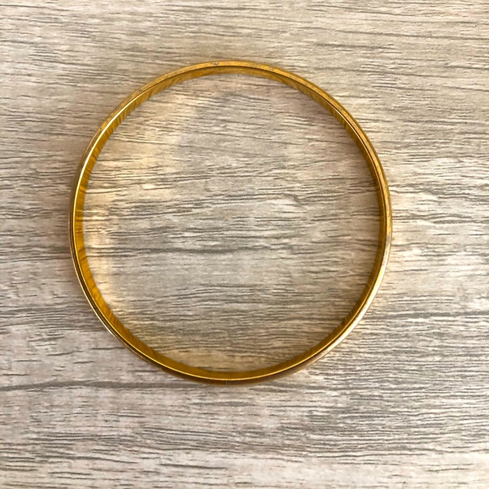 Vintage Monet Gold Tone Bangle Bracelet S 1980s.